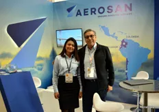 Aerosan does all sorts of cargo handling, from flowers to animals to passenger luggage. The Ecuadorian based company is represented by Maria Galindo and Freddy Guerra.